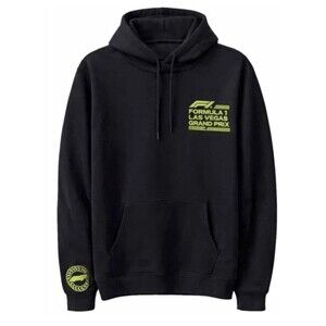Formula 1 Las Vegas Grand Prix Men’s Large Black Pullover Hoodie Green NWT